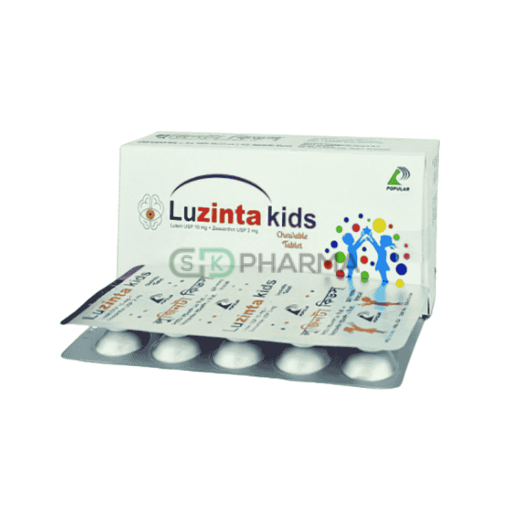 Luzinta kids Chewable Tablet 10 mg+2 mg (Lutein + Zeaxanthin)